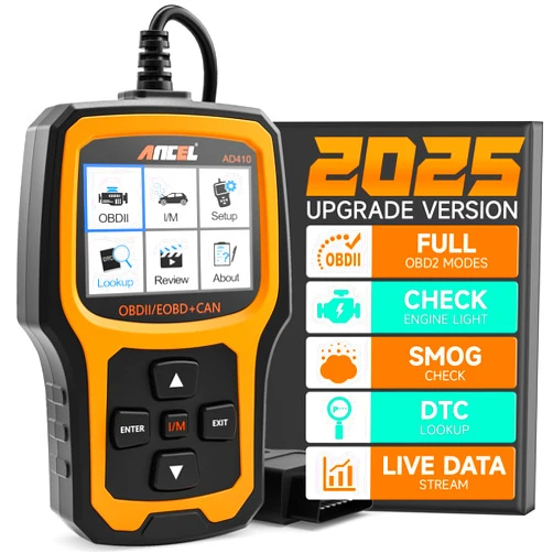 ANCEL AD410 Enhanced OBD2 Scanner, Vehicle Code Reader for Check Engine Light, Automotive OBD II Scanner Fault Diagnosis, Mechanic Scan Tool for All OBDII Cars 1996+, Black/Yellow
