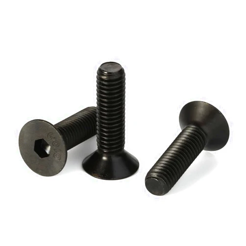 Bykonh M4 x 8mm Flat Head Socket Cap Screws Countersunk Bolts, Alloy Steel Class 10.9 Black, DIN 7991, 100 PCS
