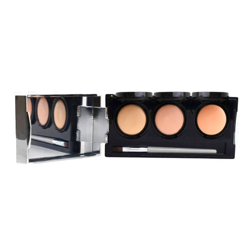 Dermaflage Full Coverage Concealer Palette, Waterproof Concealer Cream, 3 Colors + Brush, by Dermaflage Light