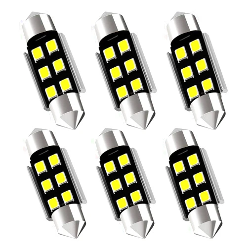 AUXLIGHT 6418 6411 DE3425 C5W DE3423 36MM 1.42”Festoon Canbus Error Free LED Interior Light Bulbs 6000K Xenon White, Super Bright 6SMD Chips for Dome Map Door Courtesy License Plate Lights (Pack of 6)