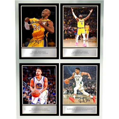 Generic Set of 4 Kobe Bryant Poster , Lebron James Poster,Steph Curry Poster,Giannis Antetokounmpo Poster Basketball Stars 08x12 inch Posters Wall Art Unframed for Room Aesthetic For Boys Bedroom Decoration Gifts