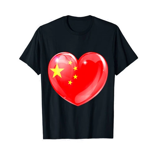 Heart Shaped Chinese Flag China Love Design Heart Shaped Chinese Flag China Love Patriotic Design T-Shirt