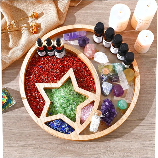Homelavie Moon Star Crystal Stone Tray, 11.8