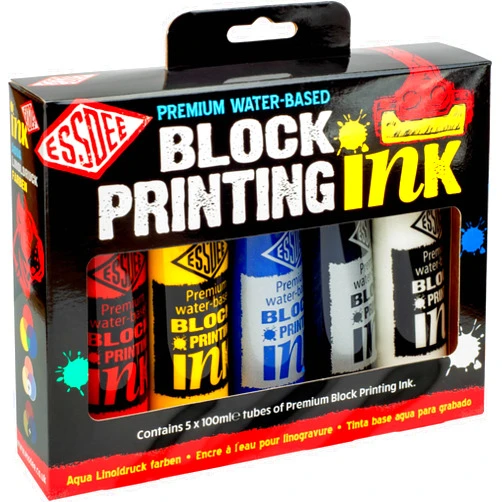 Essdee Premium Quality Block Printing Ink (Pack of 5 Primary Colours),19 x 18 x 4 cm