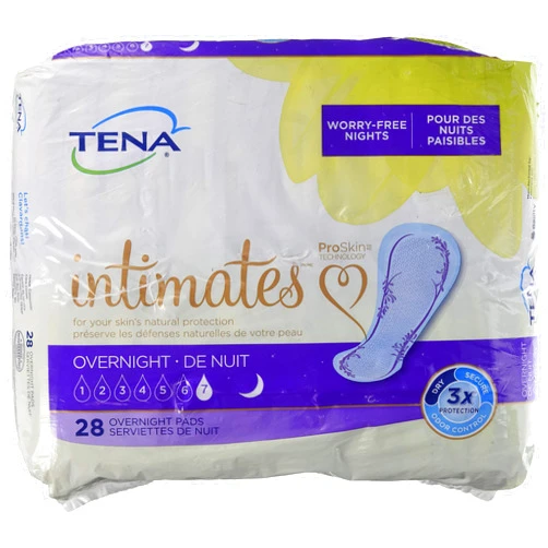 TENA Intimates Overnight Dry-Fast Core Adult Female Bladder Control Pads, 16 Inch, 28 Count, 1 Pack