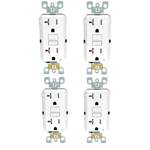 Leviton GFTR2-W Self-Test SmartlockPro Slim GFCI Tamper-Resistant Receptacle with LED Indicator, Wallplate Not Included, 20-Amp, White (4 PACK)