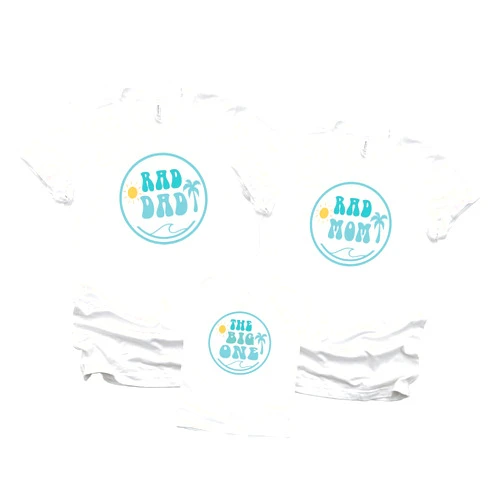Handmade The Big One Surf First Birthday Family Matching Shirts Surfing Party Theme Surfer Beach 1st Bday Baby Boy or Girl Mommy and Me Daddy Rad Mom Rad Dad