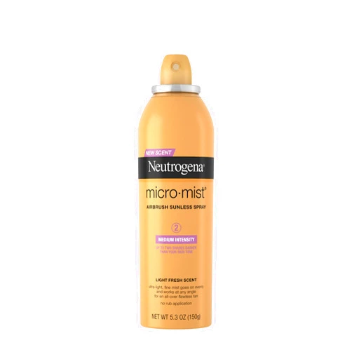 Neutrogena Micromist Airbrush Sunless Tanning Spray, Gradual Sunless Indoor Tanner with Witch Hazel, Alcohol-Free, Oil-Free & Non-Comedogenic Formula, Medium Intensity, 5.3 oz