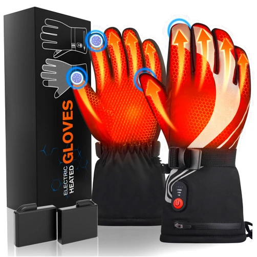 Starines Heated Gloves for Men Women 7.4V Battery Rechargeable Electric Heating Work Gloves Touchscreen Waterproof Hand Warmer for Christmas Winter Outdoor Ski Motorcycle Hiking Camping Hunting Gifts
