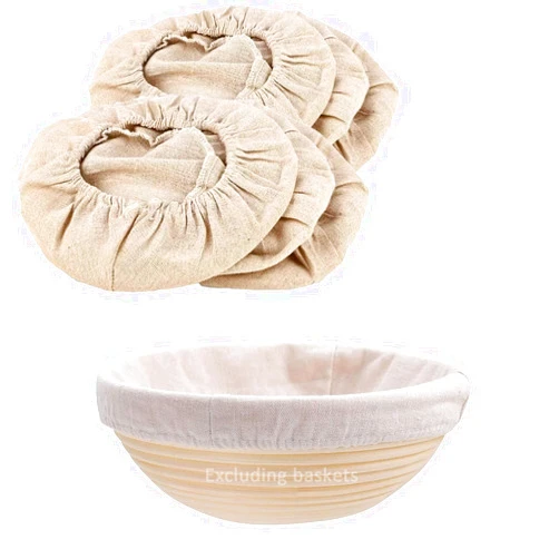 SHOTBOW 6 Packs Round Bread Proofing Basket Cloth Liner Rattan Baking Dough Basket Cover Natural Rattan Banneton Proofing Cloth(10 Inch)