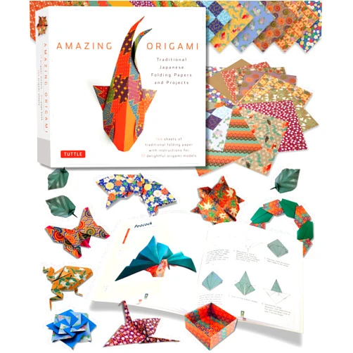 By Tuttle Studio (Editor) Amazing Origami Kit: Traditional Japanese Folding Papers and Projects [144 Origami Papers with Book, 17 Projects]