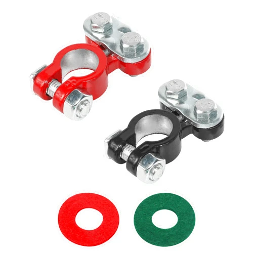 bylikeho 2PCS Battery Terminals,Car Accessories Cable Terminal Clamp Connectors,Anti Corrosion Car Battery Terminal Connectors Plated Top Terminal and Post Washer Set,Compatible With Cars,Trucks,Vans