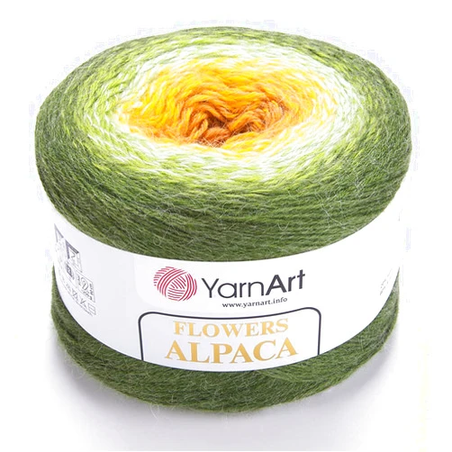 YarnArt Yarn Art YarnArt Flowers Alpaca 20% Alpaca 80% Acrylic Weight 8.82oz Length 1028 Yards Multicolor Rainbow Crochet Winter Yarn Weight 2 Sport (Garden, 438)