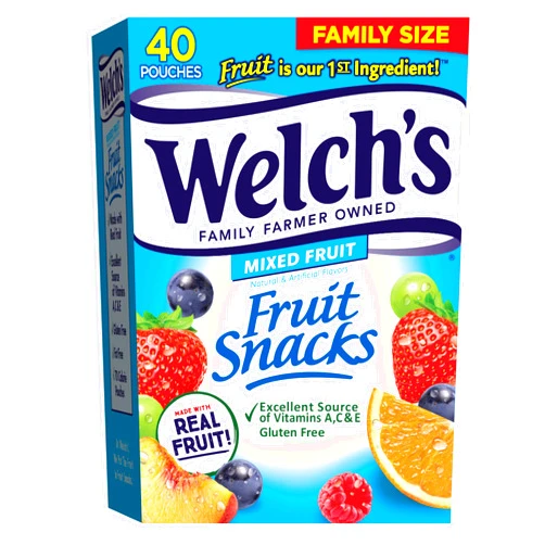 Welch's Fruit Snacks, Mixed Fruit, Perfect Halloween Candy Bulk Pack, Gluten Free, Individual Single Serve Bags, 0.8 oz (Pack of 40)