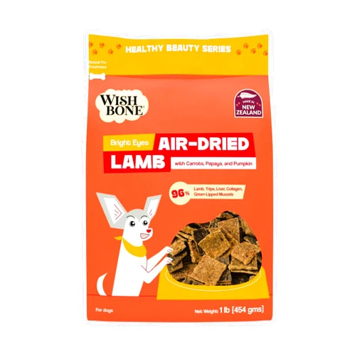 Addiction Wishbone Air Dried Lamb Dog Food - High Protein, Grain Free Recipe, Eye and Vision Support, Joint and Mobility for Pet Health - Made in New Zealand 1 lb