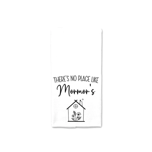 CarolineDesign There's No Place Like Mormor Kitchen Towel - Mimi Gifts from Grandkids Grandma Birthday Gift for Mimi - Mother Kitchen Gifts - Mother Tea Towels
