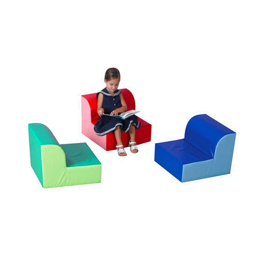 Children's Factory Library Trio Cozy Kids Chairs, Toddler Flexible Seating Classroom Furniture for Preschool or Daycare, 3-Pack
