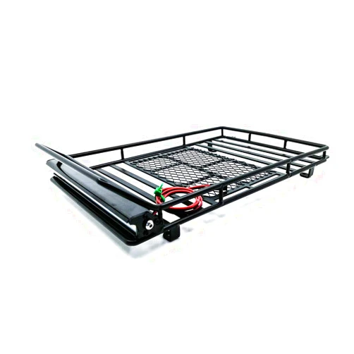 JYLRC DKKY Luggage Carrier Roof Rack with LED Light Bar for 1/10 RC Crawler Car Axial SCX10 90046 TRX4（245 X 150mm）