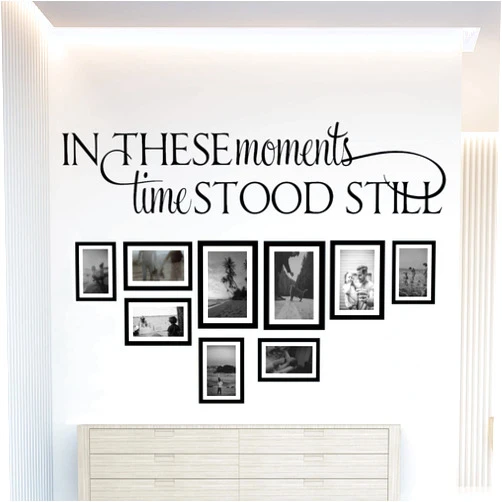 World of Wall Decal in These Moments Time Stood Still Wall Decals Quotes Family Wall Decal Wall Art Inspirational Quotes Lettering Wall Decoration The Photo Frames not Included 8Hx34W Matte Black