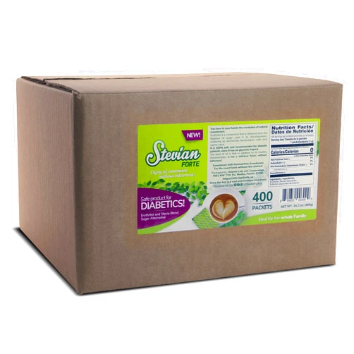 Stevian Forte, 400 Powdered Packets, Safe for Diabetics, No Glycemic Impact, Zero Calorie, Gluten Free, Sugar Substitute Alternative, Keto and Paleo Friendly, No Bitterness, 400 count