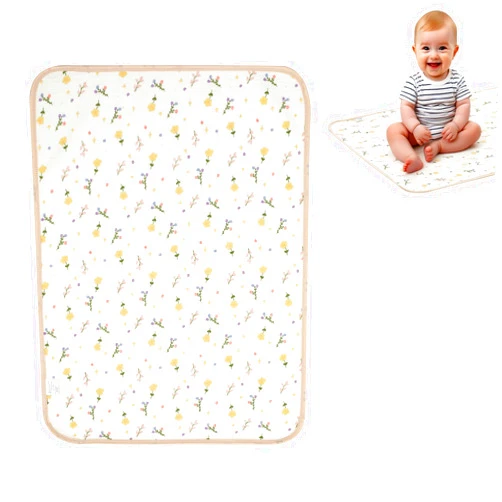 THE KENKYO Muslin Diaper Changing Pad, Waterproof Diaper Change Mat Liner for Baby, Reusable Incontinence Underpad for Travel, Leakproof Absorbent Mat for Newborn