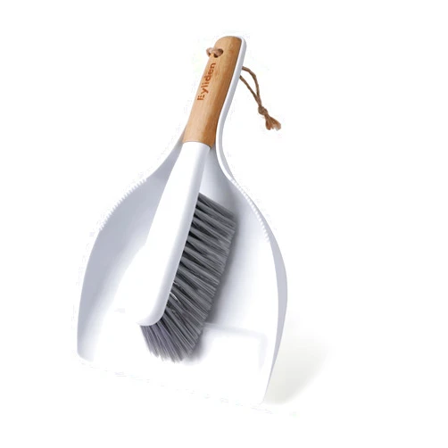 Eyliden Brush and Dustpan Set, Portable Bamboo Handle Cleaning Brush and Dustpan Combo, Small Dust Pan and Brush Broom for Countertop, Sofa, Desk, Keyboard, Car, Tables, and Animal Cages
