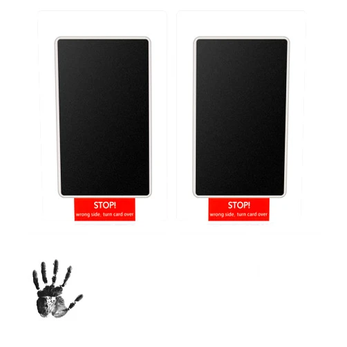 Yuntop 2 Pack Inkless Hand and Footprint Kit Ink Pad for Baby Handprint or Footprints Dog Pet Paw Newborn Clean Touch Safe Print Stamp Pads Kit Inkless Hand Imprint Cards Family Memory Keepsake Gift (Black)