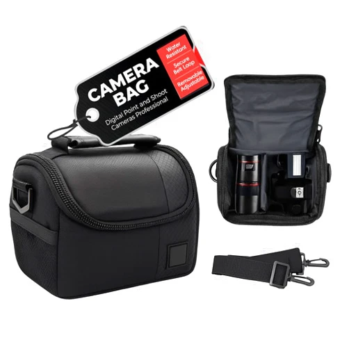ECostConnection Small Soft Padded Camera Equipment Bag/Case for Canon, Nikon, Sony, Samsung, Olympus, Pentax, Panasonic & More… + Microfiber Cloth
