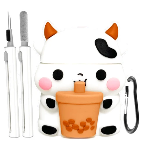MCTOPZO Cute Case for Airpods Case Cover 2/1 with Cleaner kit,3D Cartoon Funny Kawaii Fashion Protective Cover for Airpods 2nd/1st Generation with Keychain,Silicone Airpod Case Accessories for Girls Boys Kids