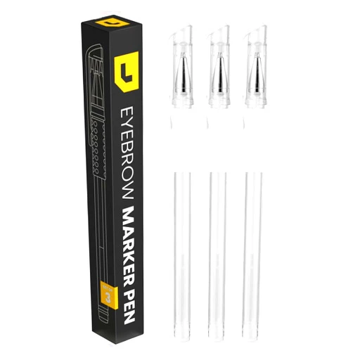 LIUDEX | 3pcs Skin Marker Pen | Eyebrow PMU Microblading Outline Pencil | Felt Pen White Brow Position Mapping Pencil White Marker Pen Beauty SPMU | Permanent Makeup Position Mark Tools