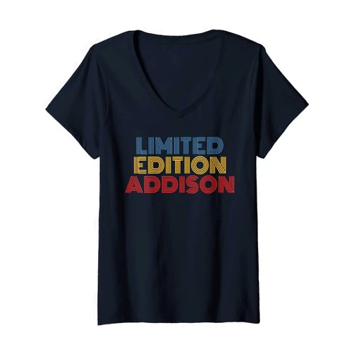Addison Personalized Name Tees Womens Addison Limited Editon Personalized Name funny V-Neck T-Shirt