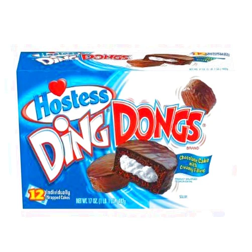 Hostess 12 Pack Hostess Ding Dongs Cream Filled Chocolate Cakes