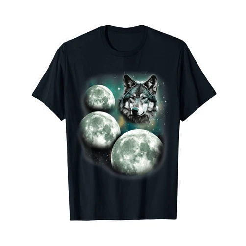 MagicMoon Three Moon Wolf | 3 Moons Howling At Space Wolf Magic Meme T-Shirt