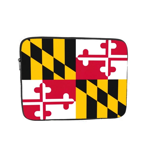 SDFHU Maryland State Flag Print Laptop Case Stylish Water-Resistant Laptop Sleeve Carry Laptop Bag for Men Women