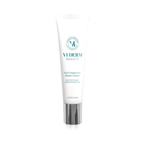VI DERM Post-Treatment Repair Cream with Moisturizing Shea Butter, Redness Relieving Colloidal Silver, and Calming Bisabolol, 2 Oz / 59 g