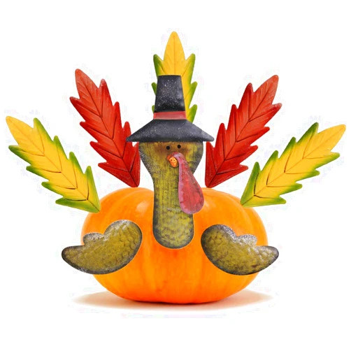 MorTime Turkey Pumpkin Making Kit, Colorful Metal Thanksgiving DIY Pumpkin, Turkey Pumpkin Decoration, Poke into Pumpkin, Set of 8