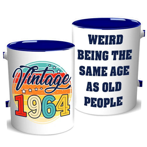 LOTWATEGO 60th Birthday Gifts For Men Women - 1964 Birthday Gifts For Men Women - 60th Mug - Gifts For Men Women Turning 60-60 Year Old Gifts For Man, Woman, Mom, Dad, Wife, Husband Mug 11OZ Navy