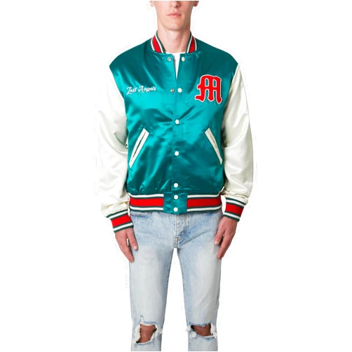 mnml Men's Satin Varsity Jacket