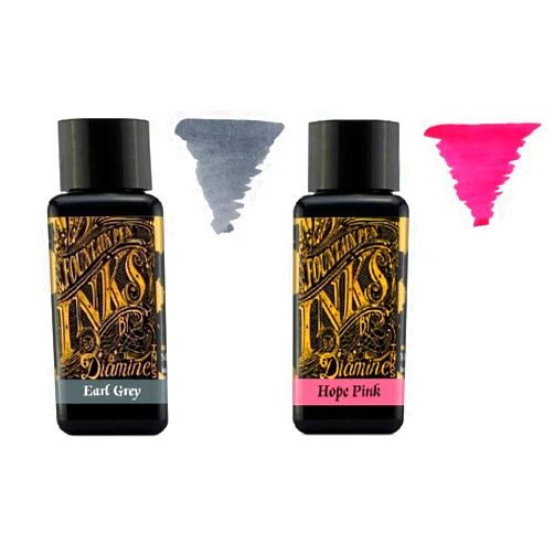 Diamine Fountain Pen Ink 30ml - Earl Grey & Hope Pink - 2 x Bottles