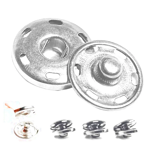 Hoomtry 50 Sets Sew-on Snap Buttons, Metal Snaps Fasteners Press Studs Buttons for Sewing Clothing, 3/4