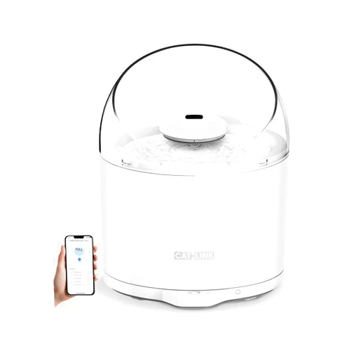 CATLINK Cat Water Fountain with Wireless Pump, 91.71oz/2.6L, Ultra Quiet, Ultrafiltration, Health Monitoring, for Cat Inside, App Control, Automatic Pet Drinking Fountains, CATLINK Pure 2
