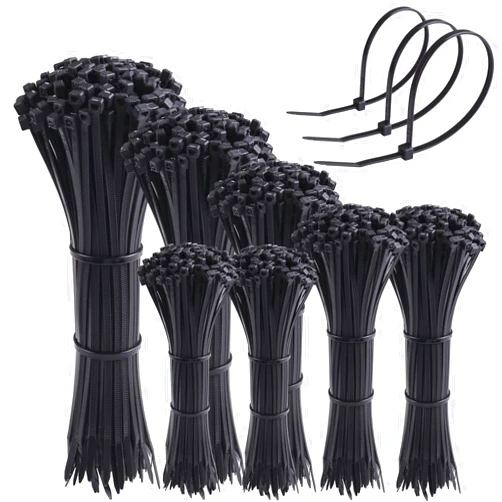 DTOL Cable Ties Assorted Sizes 4+6+8+10+12 Inch Zipties Heavy Duty Plastic Wire Ties UV Resistant Zip Ties Assortment Small Zip Tie Wraps Cord Management for Home, Office, Gardening, 700 Pack Black