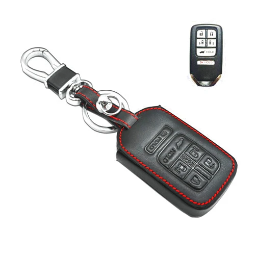 MECHCOS Compatible with Honda Odyssey EXL Leather Keyless Entry Remote Control Smart Key Fob Cover Pouch Bag Jacket Case Protector Shell