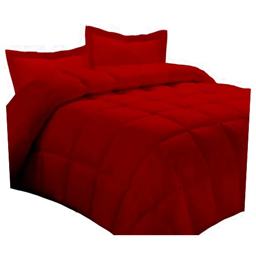 RoverBedding Queen/Full (88x92) Size Burgundy Comforter Set 500 GSM Fill All Season 1 Piece 100% Cotton Box Stitched Comforter Set