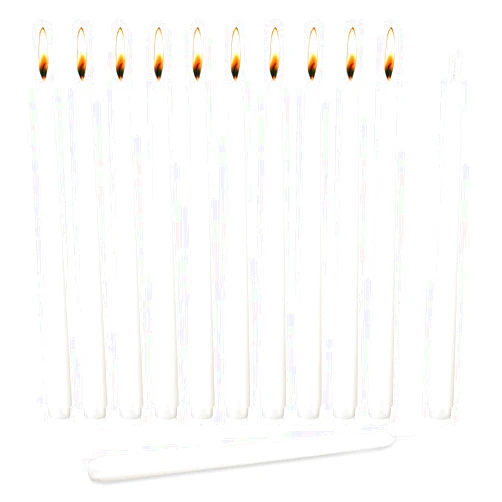 Kicada 12 Pack Tall Taper Candles 10Inch Unscented Dripless Taper Candles, Smokeless Candle with Cotton Wicks for 8Hour Long Slow Burning Time for Dinner Party Wedding Festival Candles Decor (Beige)