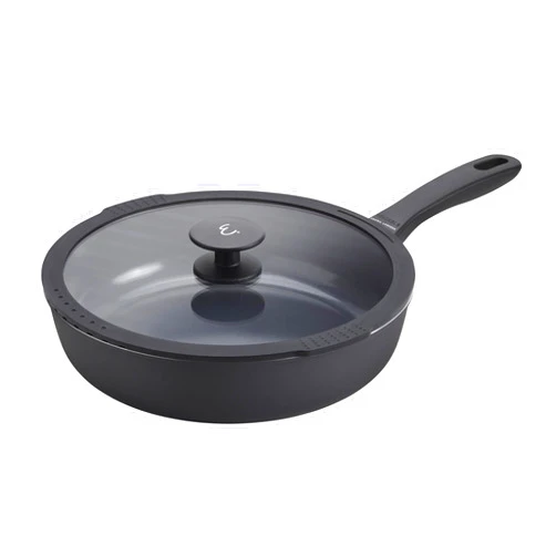 HENCKELS x EMERIL Lagasse Nola 11-inch Nonstick Saute Pan with Lid, Heavy-Gauge Aluminum for Fast, Even Heat Cooking, Made in Italy, Black