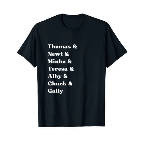 BookishTimes Minimalist Character Names The Maze Runner Fantasy Reader T-Shirt