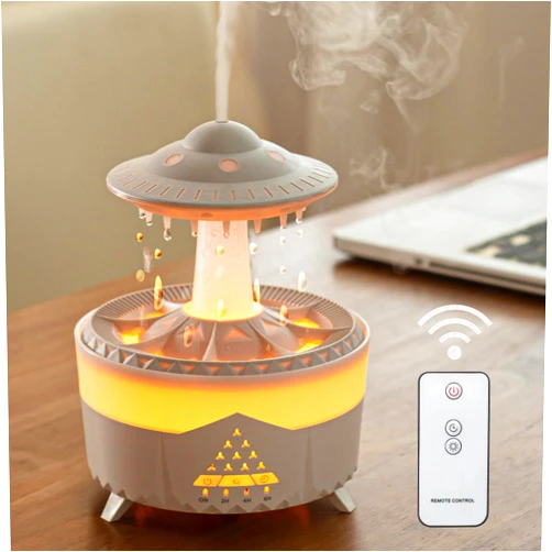 Biupky UFO Raindrop Humidifiers for Bedroom Home, Biupky 350ML Large Capacity Essential Oil Diffusers for Home, Cool Mist Humidifiers for Sleeping Relaxing, Aromatherapy Diffuser for Bedroom Office Yoga Spa