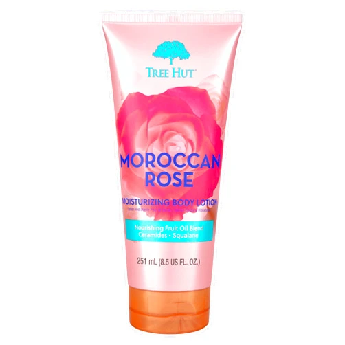 Tree Hut Moroccan Rose Moisturizing Body Lotion | Ceramide and Squalene-filled Formula Helps Protect Skin | Vegan, Free of Parabens, Formaldehyde Donors, & Sulfates | 8.5 fl oz.