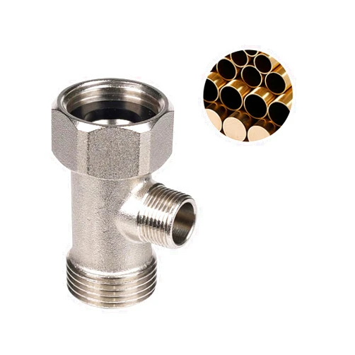ZhiQToes Bidet T Adapter, Metal T Valve for Bidet(7/8″ x 7/8″ x 3/8″) Replacement parts, 3 Way Tee Connector Bidet Attachment for Toilet